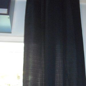 2 navy textured curtain panels 40x84 like NEW tie